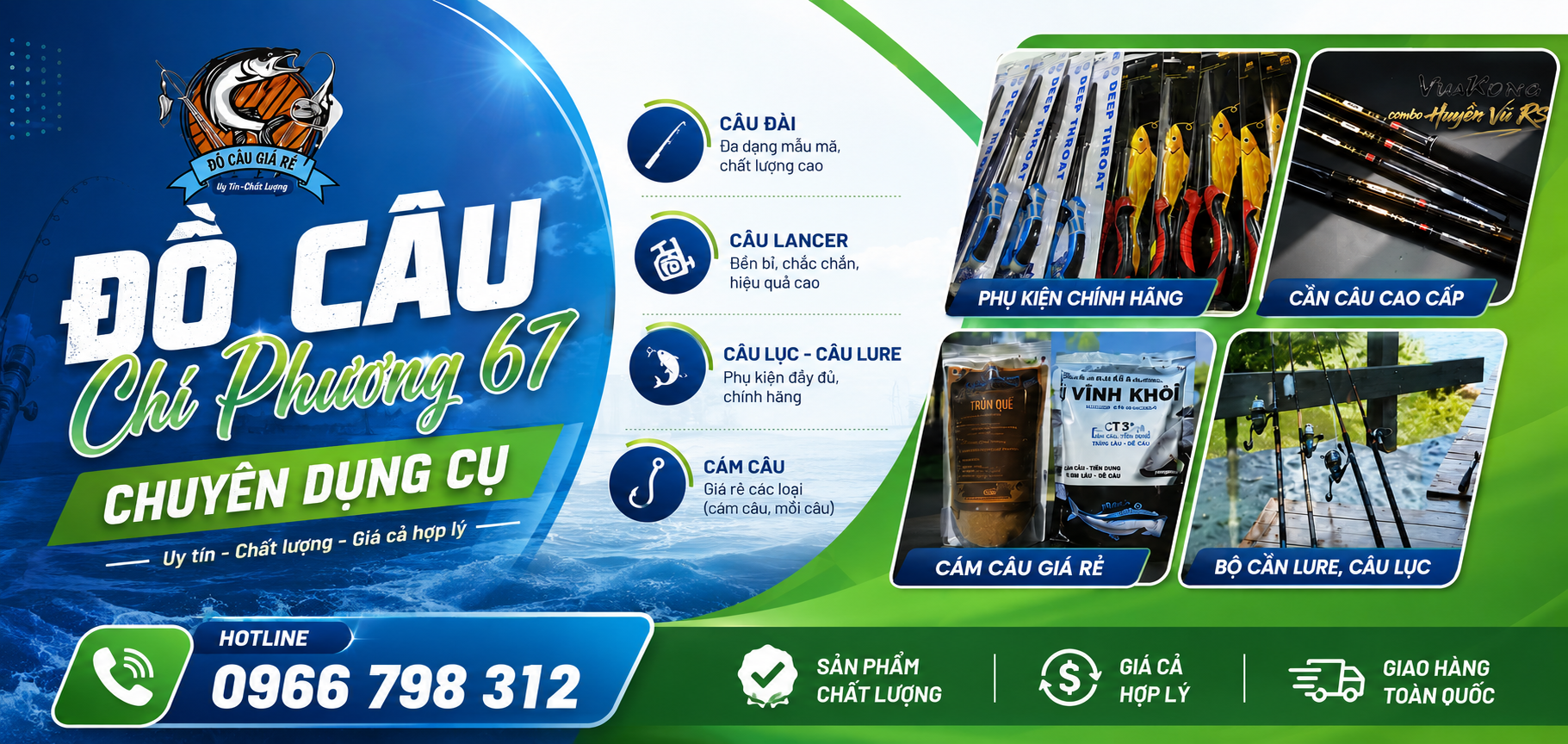Cửa hàng đồ câu chính hãng tại Bình Dương